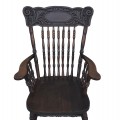 Chaise berçante décorée de motifs pressés ''pressback'', fauteuil berçant  - 2