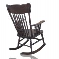 Chaise berçante décorée de motifs pressés ''pressback'', fauteuil berçant  - 3