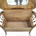 Antique oak hall chair  - 2