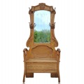 Antique oak hall chair  - 1