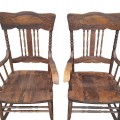 Chaises berçante avec dossiers à motifs pressés, pressback - 2