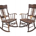 Chaises berçante avec dossiers à motifs pressés, pressback - 3