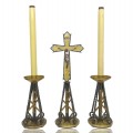Religious candlestick with crucifix  - 1