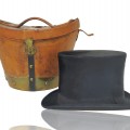Antique top hat with original leather case - 1