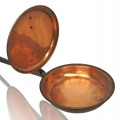 Antique copper bed warmer with long wooden handle - 2