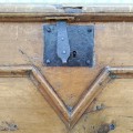 Antique solid pine blanket chest, V box - 10