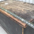 Antique pine blanket chest, original color and square nails assembly  - 6