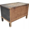 Antique pine blanket chest, original color and square nails assembly  - 8