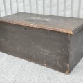 Antique pine chest, square nails box, original color  - 8