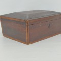 Old wooden box, lovely patina and decorative lock - 3
