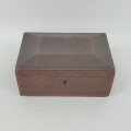 Old wooden box, lovely patina and decorative lock - 4