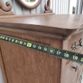 Commode antique en chêne avec miroir pivotant, bureau de chambre à coucher  - 5