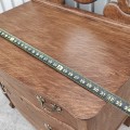 Commode antique en chêne, miroir pivotant, bureau coiffeuse, maquilleuse  - 3