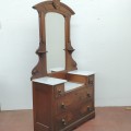 Commode antique en noyer avec plateaux de marbre  - 6