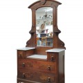 Commode antique en noyer avec plateaux de marbre  - 1