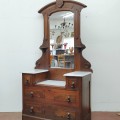 Commode antique en noyer avec plateaux de marbre  - 7