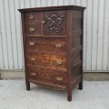 Antique oak chest of drawers - 8