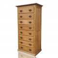 8-drawer wooden tall chest of drawers, brass handles - 1