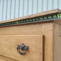 8-drawer wooden tall chest of drawers, brass handles - 8