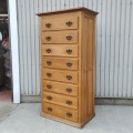 8-drawer wooden tall chest of drawers, brass handles - 9