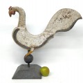 Folk art rooster sculpture signed by Michel Fortin  - 4