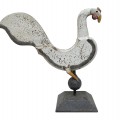Folk art rooster sculpture signed by Michel Fortin  - 1