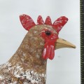 Coq sculpté en bois, sculpture art populaire, poule - 2