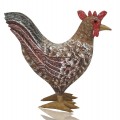 Coq sculpté en bois, sculpture art populaire, poule - 4