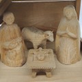 Hand-carved nativity, natural wood - 3