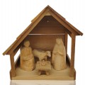 Hand-carved nativity, natural wood - 1