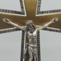 Antique metal standing crucifix - 3