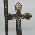 Antique metal standing crucifix - 4