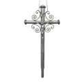 Croix de procession en métal, objet religieux, crucifix  - 1