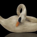 Vintage hand-carved wooden swan — folk art décor - 1