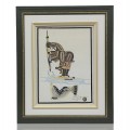 Coloured pencil and ink drawing signed Peter Ragee, cape Dorset - 1