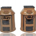 Pair of vintage “L’Islet” tobacco jars advertising pieces. - 1