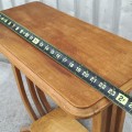 Elegant Art Deco wooden side table with curved supports - 4