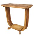 Elegant Art Deco wooden side table with curved supports - 5