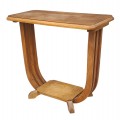 Elegant Art Deco wooden side table with curved supports - 1