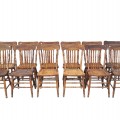 Ensemble de 12 chaises décorées de dossiers pressés ''presback'' - 1
