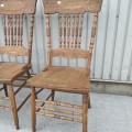 Set of 3 antique press-back chairs  - 3