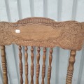 Set of 3 antique press-back chairs  - 4