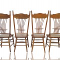 Ensemble de 4 chaises à dossiers pressés, press-back  - 4