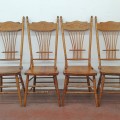 Ensemble de 4 chaises à dossiers pressés, press-back  - 6