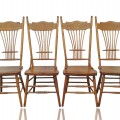 Ensemble de 4 chaises à dossiers pressés, press-back  - 1