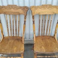 Set of 4 antique press-back chairs  - 2