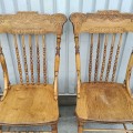 Set of 4 antique press-back chairs  - 3