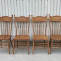 Set of 4 antique pressback chairs - 4