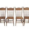 Set of 4 antique pressback chairs - 1