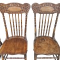Set of 4 antique pressback chairs  - 2